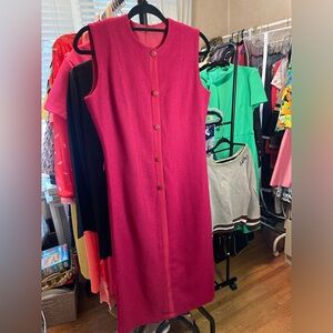 Maroon Sleeveless Vintage Dress